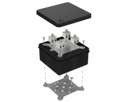 Коробка огнестойкая для о/п двухкомпонентная Е15-Е120 RAL9005 100х100х50 (60-0300-9005-FR2.5-8) (Промрукав)