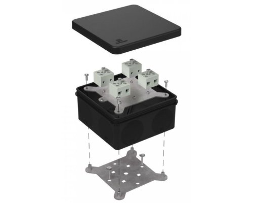 Коробка огнестойкая для о/п двухкомпонентная Е15-Е120 RAL9005 100х100х50 (60-0300-9005-FR6.0-8) (Промрукав)