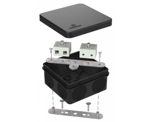 Коробка огнестойкая для о/п двухкомпонентная Е15-Е120 RAL9005 80х80х40 (60-0210-9005-FR10.0-4) (Промрукав)