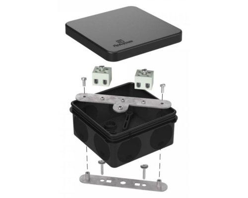 Коробка огнестойкая для о/п двухкомпонентная Е15-Е120 RAL9005 80х80х40 (60-0210-9005-FR2.5-4) (Промрукав)