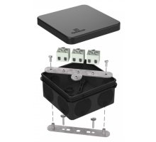 Коробка огнестойкая для о/п двухкомпонентная Е15-Е120 RAL9005 80х80х40 (60-0210-9005-FR2.5-6) (Промрукав)