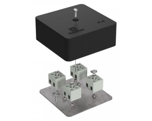 Коробка огнестойкая для кабель-канала Е15-Е120 RAL9005 75х75х30 (40-0450-9005-FR1.5-8) (Промрукав)