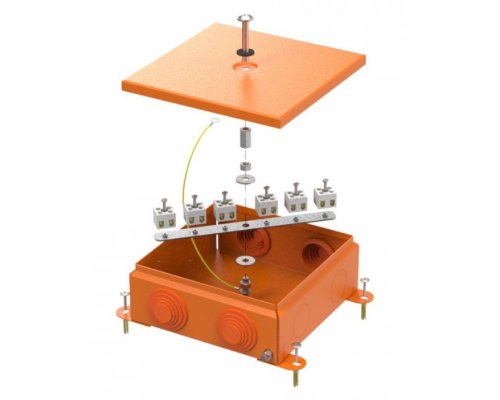Коробка металлическая огнестойкая E15-E120 RAL2004 150х150х60 (70-0380-2004-FR2.5-12) (Промрукав)