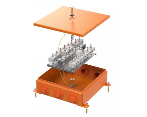 Коробка металлическая огнестойкая E15-E120 RAL2004 200х200х65 (70-0390-2004-FR10.0-32) (Промрукав)