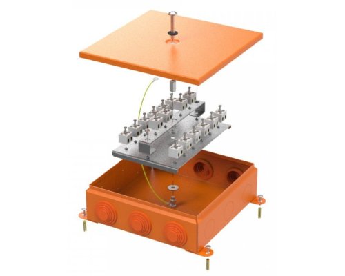 Коробка металлическая огнестойкая E15-E120 RAL2004 200х200х65 (70-0390-2004-FR2.5-32) (Промрукав)