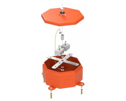 Коробка металлическая огнестойкая Октагон Е15-Е120 RAL2004 130х130х63 (70-0101-2004-FR10.0-4) (Промрукав)