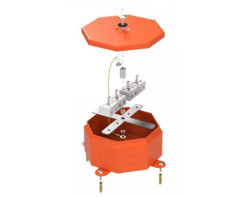 Коробка металлическая огнестойкая Октагон Е15-Е120 RAL2004 130х130х63 (70-0101-2004-FR10.0-8) (Промрукав)