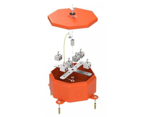 Коробка металлическая огнестойкая Октагон Е15-Е120 RAL2004 130х130х63 (70-0101-2004-FR2.5-12) (Промрукав)