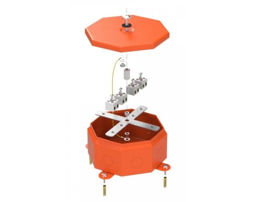 Коробка металлическая огнестойкая Октагон Е15-Е120 RAL2004 130х130х63 (70-0101-2004-FR2.5-8) (Промрукав)