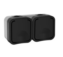 TORS Розетка 2-местная горизонтальная TS122 открытой установки 16А IP55 графит (TS-R26-16-55-G-K53)