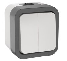 TORS Выключатель 1-клавишный TS205 открытой установки 10А IP55 серо-белый (TS-V20-0-10-55-K41)