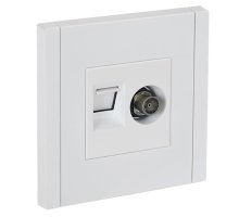 FORTE&PIANO Розетка двойная TV+RJ45 кат.6 FP237 скрытой установки белый (FP-AK20-2-K01)