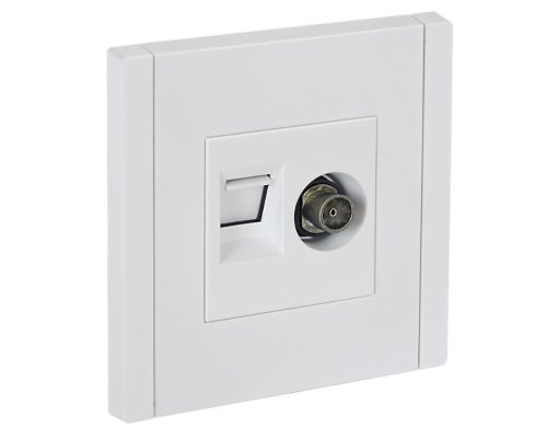FORTE&PIANO Розетка двойная TV+RJ45 кат.6 FP237 скрытой установки белый (FP-AK20-2-K01)
