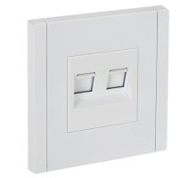 FORTE&PIANO Розетка компьютерная двойная RJ45 кат.6 FP234 скрытой установки белый (FP-K20-2-K01)