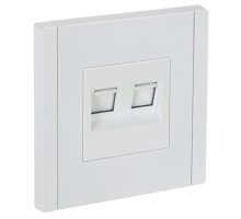 FORTE&PIANO Розетка двойная RJ11+RJ45 кат.5E FP235 скрытой установки белый (FP-KT20-O-1-K01)