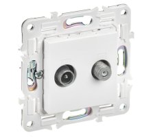 SKANDY Розетка двойная TV+SAT SK-A13W скрытой установки арктический белый (SK-AF20-O-K01)