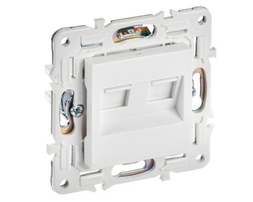 SKANDY Розетка компьютерная двойная RJ45 кат.5E SK-K03W скрытой установки арктический белый (SK-K20-1-K01)