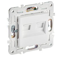 SKANDY Розетка компьютерная двойная RJ45 кат.6 SK-K04W скрытой установки арктический белый (SK-K20-2-K01)