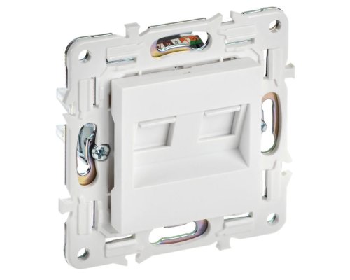 SKANDY Розетка компьютерная двойная RJ45 кат.6 SK-K04W скрытой установки арктический белый (SK-K20-2-K01)