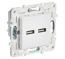 SKANDY Розетка USB A+A 3,1А SK-R15W скрытой установки арктический белый (SK-U21-D31-K01)