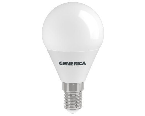 Лампа светодиодная G45 шар 8Вт 230В 4000К E14 GENERICA (LL-G45-08-230-40-E14-G)
