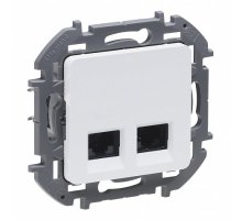 Inspiria розетка компьютерная двойная RJ45, 5e UTP, скрытой установки, белая (673835)