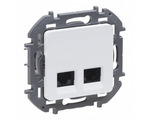 Inspiria розетка компьютерная двойная RJ45, 5e UTP, скрытой установки, белая (673835)
