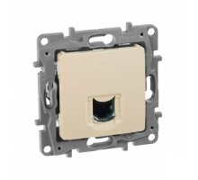 ETIKA розетка компьютерная RJ45, 6E UTP, скрытой установки, слоновая кость (672353)