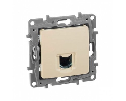ETIKA розетка компьютерная RJ45, 6E UTP, скрытой установки, слоновая кость (672353)