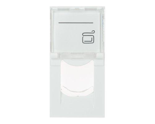 Адаптер 22,5х45 мм со шторкой для модуля Keystone, 1 порт (модуль), белый (DR-513200)