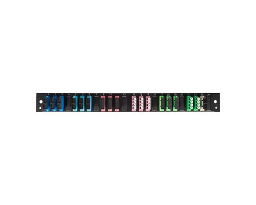 Панель лицевая для выдвижной оптической полки, 24 SC Duplex/24 LC Quadra, черный (DR-546145)
