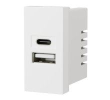 Розетка USB А+С, 2,1А, 5В, 10,5Вт LK45 белый (858204)