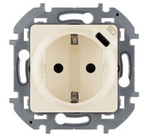 Inspiria розетка 1-местная с заземлением с защитными шторками, скрытой установки, слоновая кость (673771)