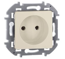 Inspiria розетка 1-местная без заземления, без защитных шторок, скрытой установки, бежевый (673711)