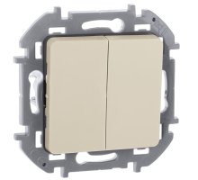 Inspiria выключатель 2-клавишный, скрытой установки, слоновая кость (673621)