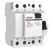 УЗО 4P 25А/30мА Basic (elcb-4-25-30e-sim)