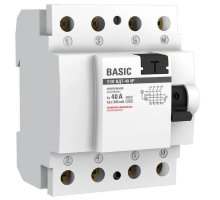 УЗО ВДТ-40 4P 40А/300мА Basic (elcb-4-40-300e-sim)