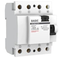 УЗО ВДТ-40 4P 63А/300мА Basic (elcb-4-63-300e-sim)