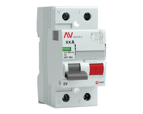 DV 2P 80А/30мА (AC) AVERES (rccb-2-80-30-ac-av)