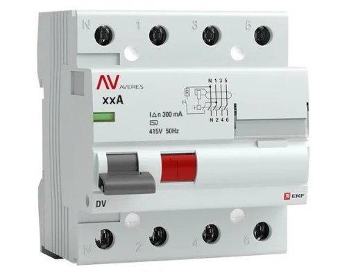 DV 4P 40А/30мА (AC) AVERES (rccb-4-40-30-ac-av)