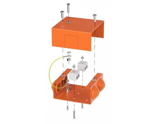 Коробка металлическая огнестойкая Е15-Е120 80х80х35 (70-0240-FR2.5-4) (Промрукав)