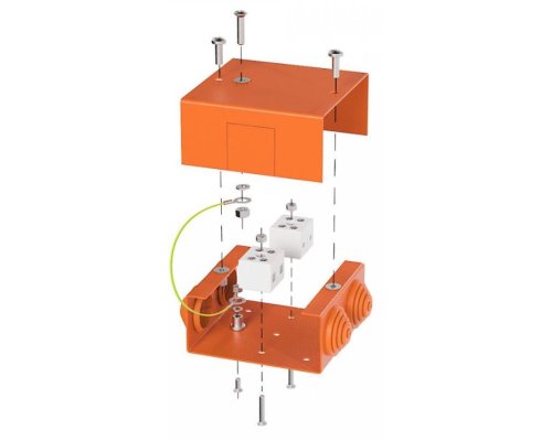 Коробка металлическая огнестойкая Е15-Е120 80х80х35 (70-0240-FR6.0-4) (Промрукав)