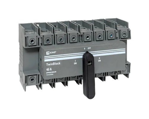 Рубильник 40A 4P реверсивный c рукояткой для прямой установки TwinBlock (tb-s-40-4p-rev)