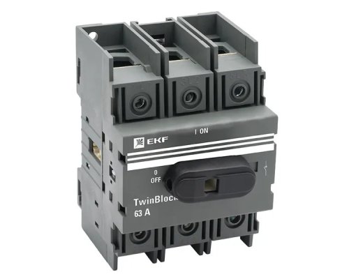 Рубильник 63A 3P с рукояткой управления для прямой установки TwinBlock (tb-63-3p-f)