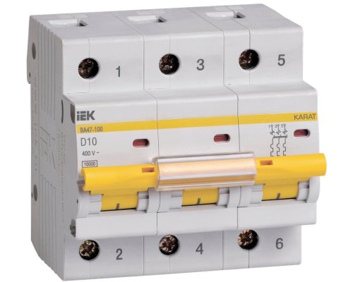 ВА47-100 3P D 10А 10кА KARAT (MVA40-3-010-D)