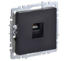 Розетка компьютерная 1-местная RJ45 кат.5E BRITE РК10-БрЧ скрытой установки черный (BR-K10-1-K02)