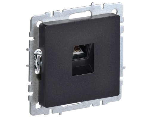 Розетка компьютерная 1-местная RJ45 кат.5E BRITE РК10-БрЧ скрытой установки черный (BR-K10-1-K02)
