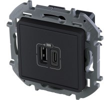 Inspiria зарядное устройство USB А+С 3000мА 5В, скрытой установки, антрацит (673763)