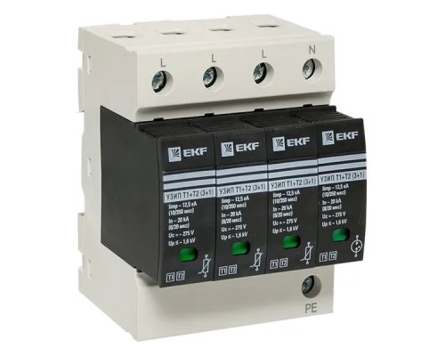 Т1+Т2; Iimp-12,5kA; In-20kA; Uc-275В; 3+1 (OV12-31-506)