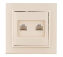 Минск Розетка RJ-45 2-местная СП бежевая (ERK02-035-20)